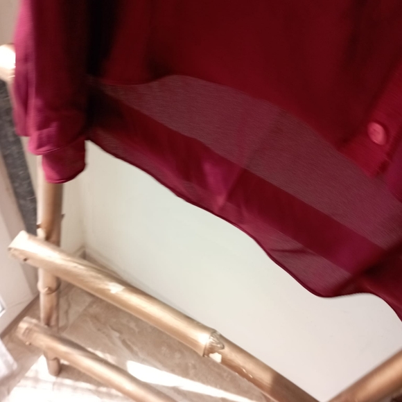 Maroon Sheer and Fineknit Top - Picture 5 of 11